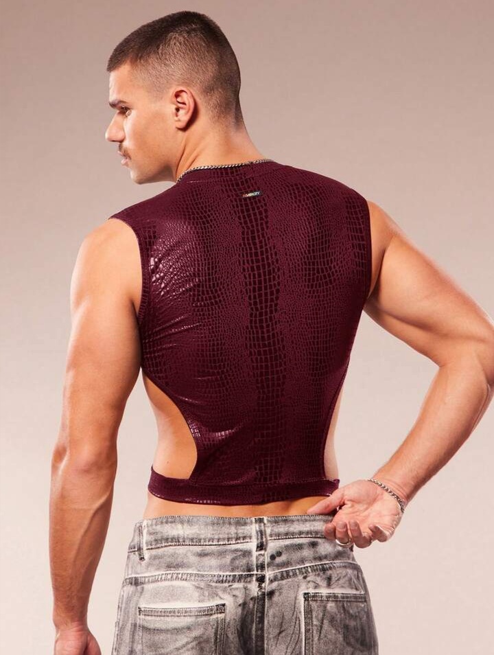 Men's Casual Hollow Out Round Neck Versatile Daily Wear Top